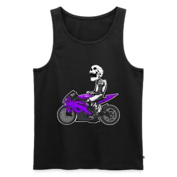 Moto Lifestyle / Moto / Moto motard - Débardeur bio Premium Homme - noir - Devant - Michal (187cm)
