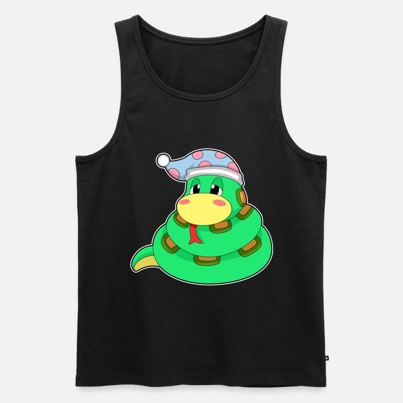 Snake Sleeping Nightcap - Men's Premium Organic Tank Top - black