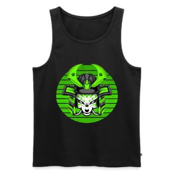 Kitsun Vaporwave Japanische Kami Vaporwave Kitsune - Männer Premium Bio Tank Top - Schwarz - Vorne - Michal (187cm)