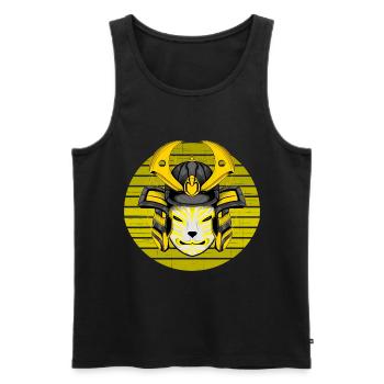 Kitsun Vaporwave Japanese Kami Vaporwave Kitsune - Men's Premium Organic Tank Top - black - Front - Michal (187cm)