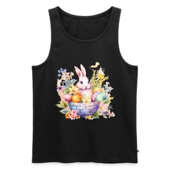 Frohe Ostern Hase Osterei für einen Osterhasen - Männer Premium Bio Tank Top - Schwarz - Vorne - Michal (187cm)