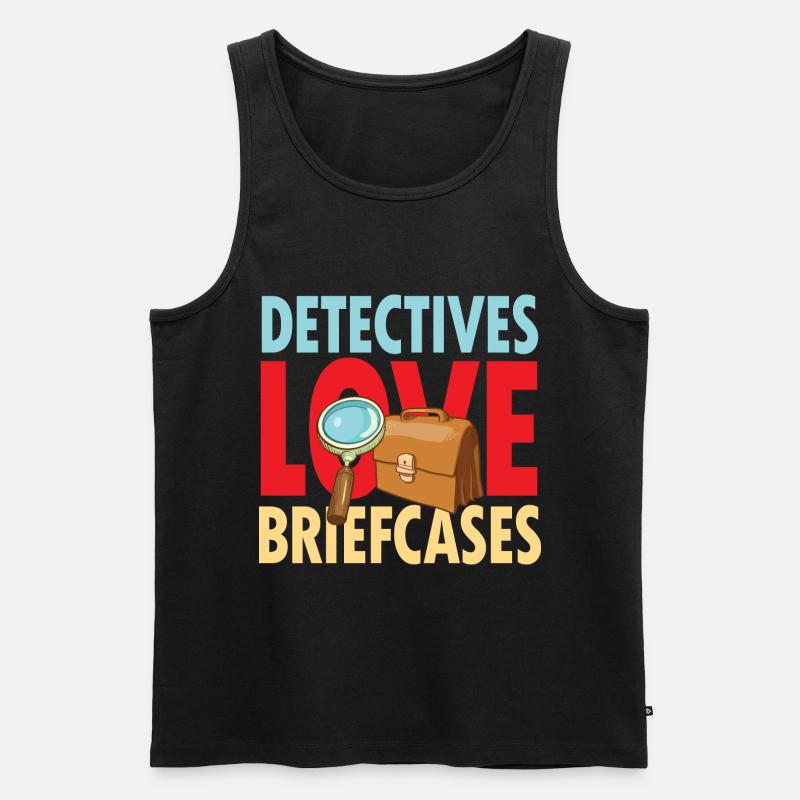 Detectives Love Briefcases - Männer Premium Bio Tank Top - Schwarz