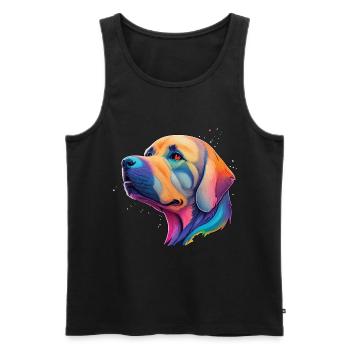 Golden Retriever Dog Breed Dogs Pet Dog - Men's Premium Organic Tank Top - black - Front - AI Model Male 178 light (178cm)