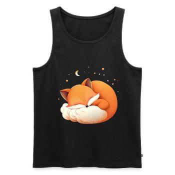 Niedliches Fuchs Schläft Schlafen - Männer Premium Bio Tank Top - Schwarz - Vorne - Michal (187cm)