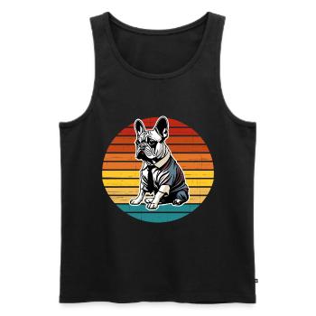 French Bulldog T Shirt Dog funny dog design Hunde - Männer Premium Bio Tank Top - Schwarz - Vorne - AI Model Male 178 light (178cm)