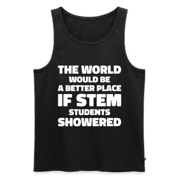 STEM Students Shower Humor & Funny For Students - Men's Premium Organic Tank Top - black - Front - Michal (187cm)