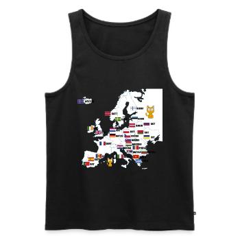 Chats Carte Nom des chats - Débardeur bio Premium Homme - noir - Devant - AI Model Male 178 light (178cm)
