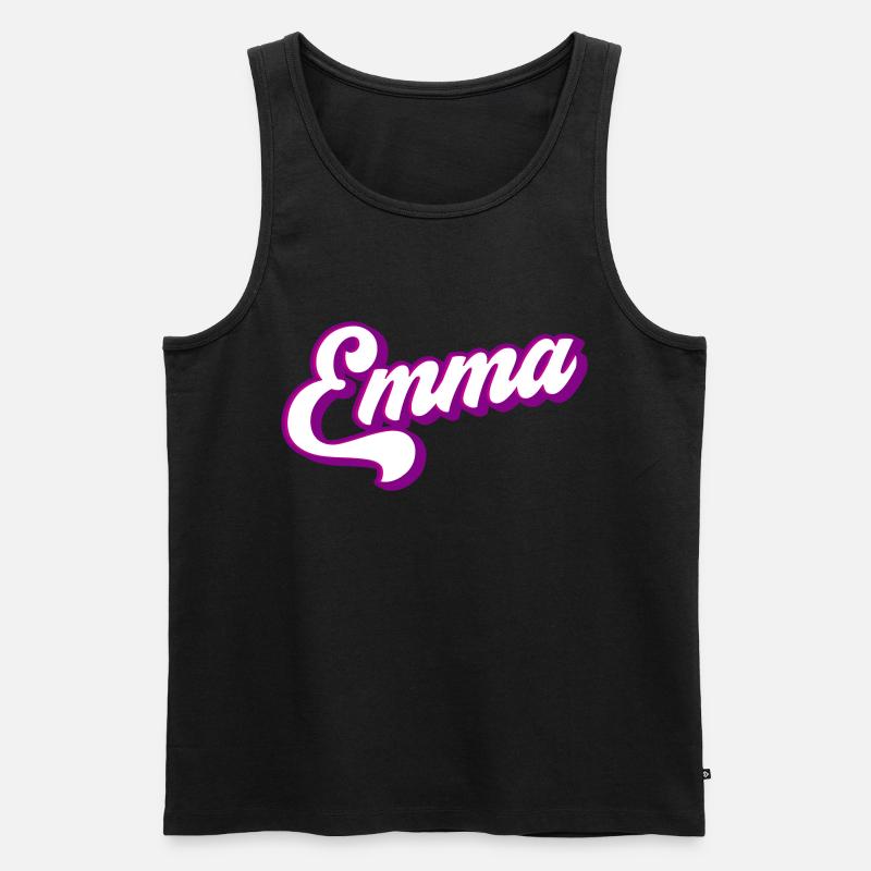 Emma | Farben änderbar - Männer Premium Bio Tank Top - Schwarz
