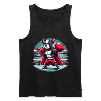Hundeboxen - Männer Premium Bio Tank Top - Schwarz - Vorne - AI Model Male 178 light (178cm)