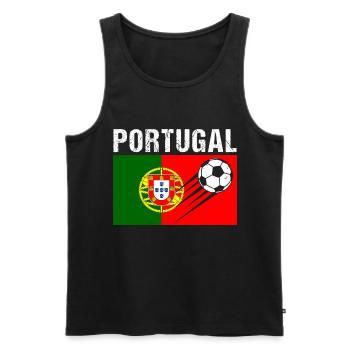 Portugal Flag Portuguese Football Gift - Men's Premium Organic Tank Top - black - Front - Michal (187cm)