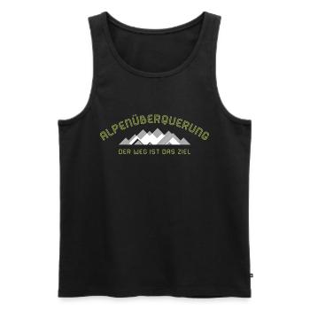 Alpenüberquerung 2C - Männer Premium Bio Tank Top - Schwarz - Vorne - Michal (187cm)