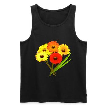 Bouquet de fleurs - Débardeur bio Premium Homme - noir - Devant - Michal (187cm)