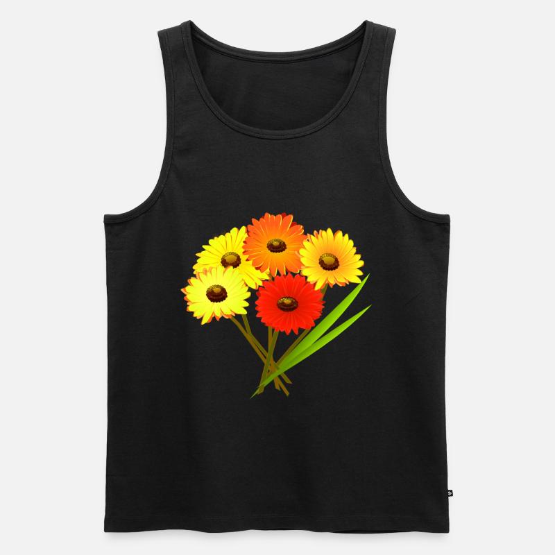 Blumenstrauß - Männer Premium Bio Tank Top - Schwarz