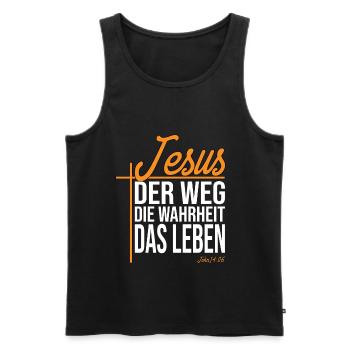 Jesus Der Weg Die Wahrheit Das Leben - John 14:06 - Männer Premium Bio Tank Top - Schwarz - Vorne - Michal (187cm)