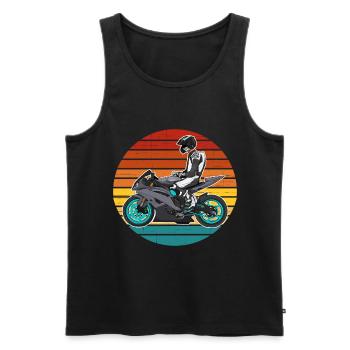 Motorcycle Lifestyle / Motorrad / Motorräder biker - Männer Premium Bio Tank Top - Schwarz - Vorne - Michal (187cm)