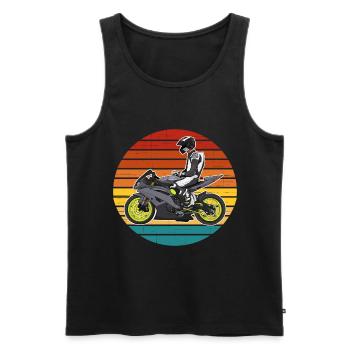 Motorcycle Lifestyle / Motorrad / Motorräder biker - Männer Premium Bio Tank Top - Schwarz - Vorne - Michal (187cm)