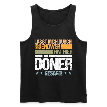 Döner Kebab Essen - Männer Premium Bio Tank Top - Schwarz - Vorne - AI Model Male 178 light (178cm)