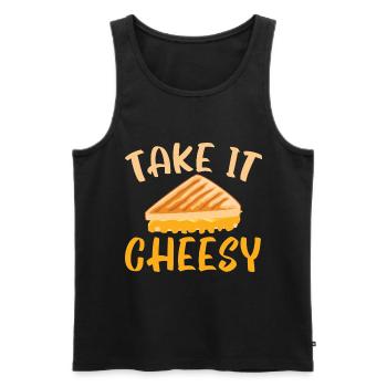 Take it Cheesy Foodie Roasted Grilled Cheese - Débardeur bio Premium Homme - noir - Devant - AI Model Male 178 light (178cm)