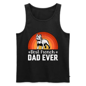Meilleur papa français de tous les temps - Débardeur bio Premium Homme - noir - Devant - Michal (187cm)