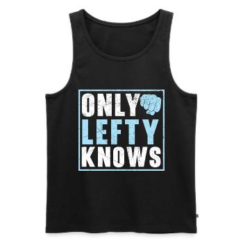 Only left-handers know left-handed, left-handed Lin - Men's Premium Organic Tank Top - black - Front - AI Model Male 178 light (178cm)