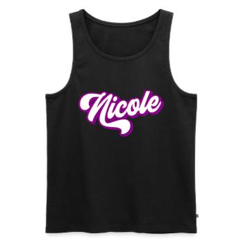 Nicole | Couleurs changeantes - Débardeur bio Premium Homme - noir - Devant - Michal (187cm)