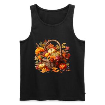 Herbst Natur Blätter Jahreszeit Erntedankfest - Männer Premium Bio Tank Top - Schwarz - Vorne - Michal (187cm)