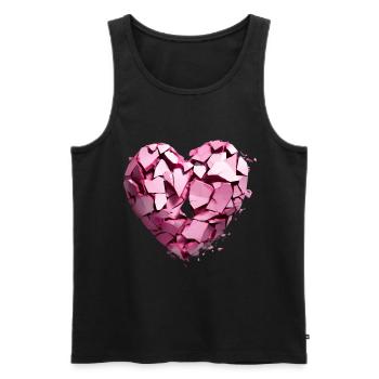 Valentinstag Herz Liebe Liebesbeweis Gefühle - Männer Premium Bio Tank Top - Schwarz - Vorne - Michal (187cm)