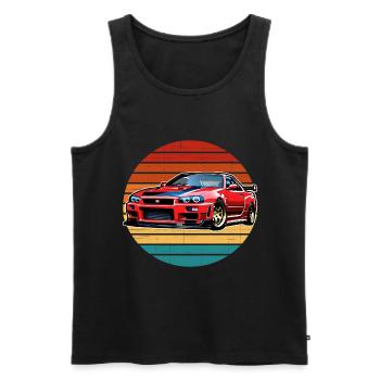 Jdm / Tuning / Turbolader / Felgen / Chiptuning - Männer Premium Bio Tank Top - Schwarz - Vorne - Michal (187cm)