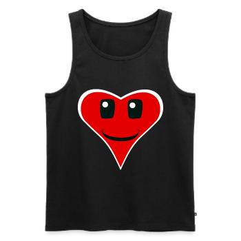 friendly heart sympathy hearts nice warm - Men's Premium Organic Tank Top - black - Front - AI Model Male 178 light (178cm)