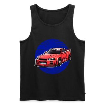 Jdm Halloween edition / Tuning Mechanic Costume - Men's Premium Organic Tank Top - black - Front - AI Model Male 178 light (178cm)