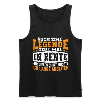 Auch eine Legne geht mal in Rente - Männer Premium Bio Tank Top - Schwarz - Vorne - Michal (187cm)