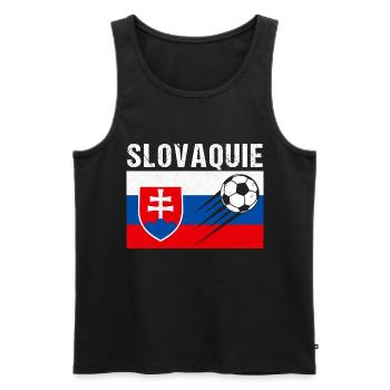 Slovakia Flag Slovak Football Gift - Men's Premium Organic Tank Top - black - Front - Michal (187cm)