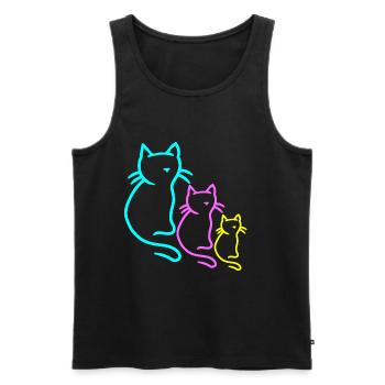 Chats rétro chat chaton des années 80 des années 90 Vintage Kid - Débardeur bio Premium Homme - noir - Devant - Michal (187cm)