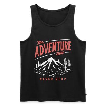 Van Life Aventure Camper - Débardeur bio Premium Homme - noir - Devant - AI Model Male 178 light (178cm)