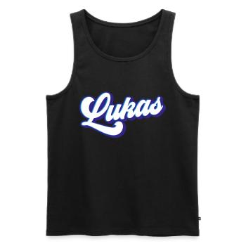 Luke | Colors changeable - Men's Premium Organic Tank Top - black - Front - Michal (187cm)