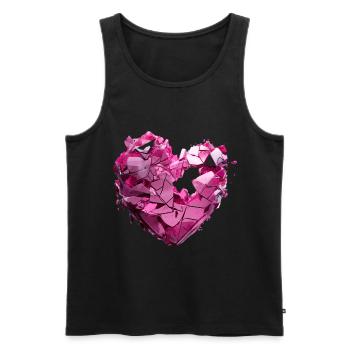Valentinstag Herz Liebe Liebesbeweis Gefühle - Männer Premium Bio Tank Top - Schwarz - Vorne - Michal (187cm)