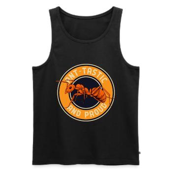 Ant-tastic and proud - Men's Premium Organic Tank Top - black - Front - AI Model Male 178 light (178cm)