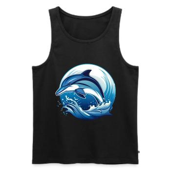 Delfin für einen Biologe Delphinliebhaber - Männer Premium Bio Tank Top - Schwarz - Vorne - Michal (187cm)