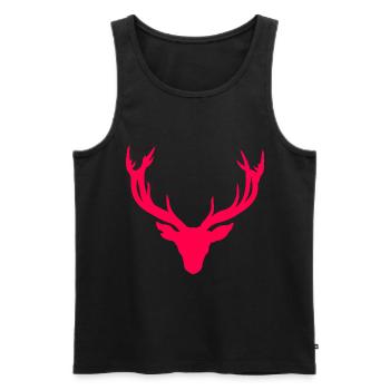 Hirschkopf – Für Jäger & Naturfreunde - Männer Premium Bio Tank Top - Schwarz - Vorne - AI Model Male 178 light (178cm)