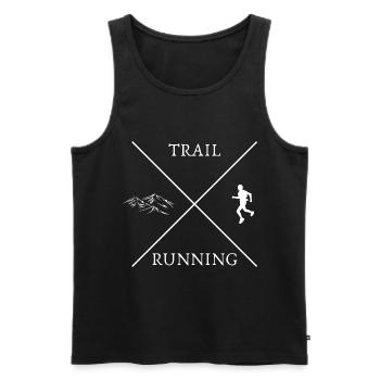 Trail Running Trail Run Traillauf Laufsport - Débardeur bio Premium Homme - noir - Devant - Michal (187cm)