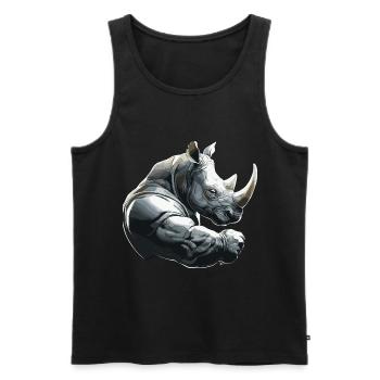 Nashorn Gewichtheben Fitness-Studio - Männer Premium Bio Tank Top - Schwarz - Vorne - Michal (187cm)