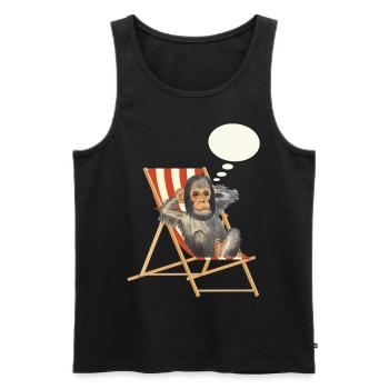 Transat de vacances Monkey Dream - Débardeur bio Premium Homme - noir - Devant - AI Model Male 178 light (178cm)