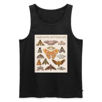 Catalogue The Sarcastic Butterfly Moth - Men's Premium Organic Tank Top - black - Front - AI Model Male 178 light (178cm)