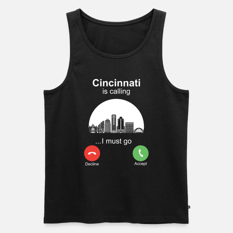 Cincinnati is Calling - Männer Premium Bio Tank Top - Schwarz