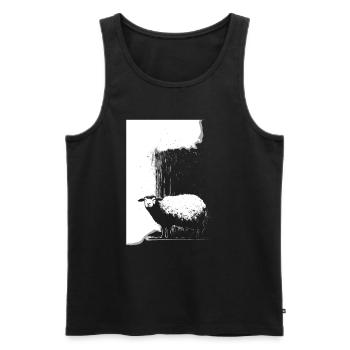 Schaf Schablone Art.-nr - Männer Premium Bio Tank Top - Schwarz - Vorne - AI Model Male 178 light (178cm)