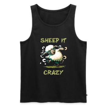 Sheep it Crazy - Men's Premium Organic Tank Top - black - Front - Michal (187cm)