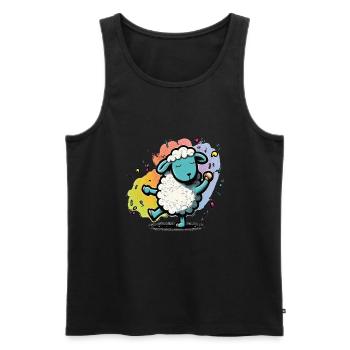 Lustige Bunte Schafe - Männer Premium Bio Tank Top - Schwarz - Vorne - AI Model Male 178 light (178cm)