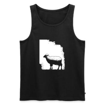 Schaf Schablone Art.-nr - Männer Premium Bio Tank Top - Schwarz - Vorne - AI Model Male 178 light (178cm)