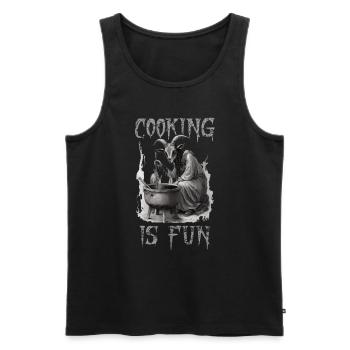 Cooking is Fun Goth - Men's Premium Organic Tank Top - black - Front - Michal (187cm)