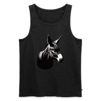 Esel Kunstvoller Schablonendruck - Männer Premium Bio Tank Top - Schwarz - Vorne - AI Model Male 178 light (178cm)